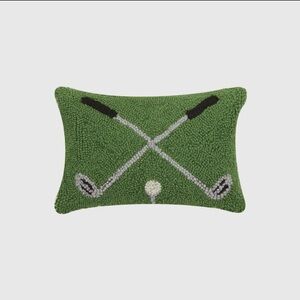 Golf-Themed Green Accent Pillow
